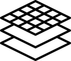 Illustration of layers icon in line art. vector
