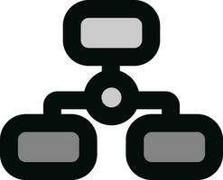 Flat style Networking icon in grey and black color. vector