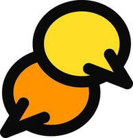 Speech Bubbles or Comments icon in yellow and orange color. vector