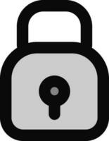 Flat style Lock icon in gray and black color. vector