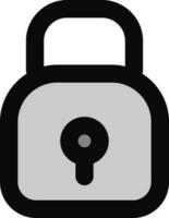 Flat style Lock icon in gray and black color. vector