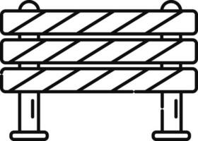 Illustration of road barrier icon or symbol. vector