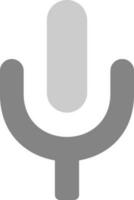 Gray Microphone icon in flat style. vector