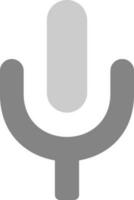 Gray Microphone icon in flat style. vector