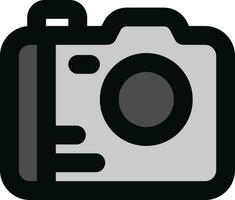 Digital Camera icon in gray and black color. vector