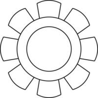 Illustration of a cog camera in black line art. vector