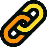 enlace o cadena icono en amarillo y naranja color. vector
