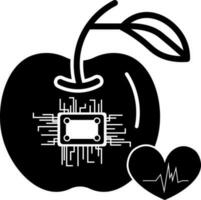 Black and White icon of Artificial Intelligence. vector