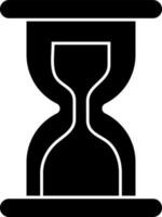 aislado icono de reloj de arena en plano estilo. vector