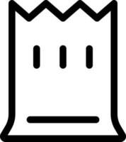 Line art illustration of paper bag icon. vector
