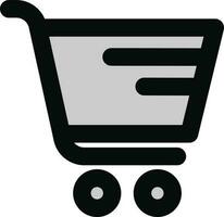 Shopping Cart or Trolley icon grey and black color. vector