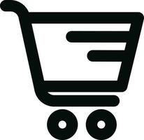 Shopping Cart or Trolley icon in thin line art. vector