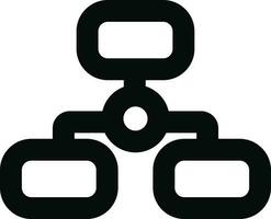 Networking icon in black line art. vector