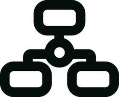 Networking icon in black line art. vector