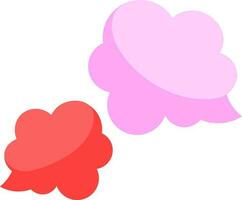 Cloud bubble icon in red and pink color. vector