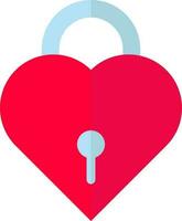 Heart lock icon in red and blue color. vector