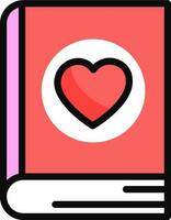 Love book icon in flat style. vector