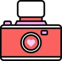 Digital camera icon in flat style. vector