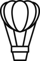 Hot air balloon icon in line art. vector