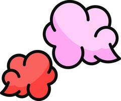 Cloud bubble icon in red and pink color. vector