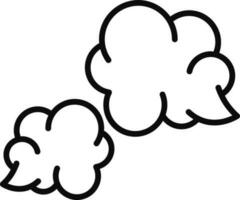 Cloud bubble icon in thin line art. vector