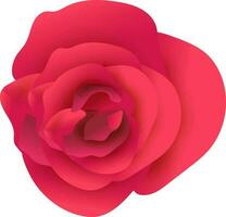 Realistic red rose flower on white background. vector
