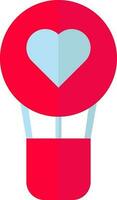 Loving hot air balloon in red and blue color. vector