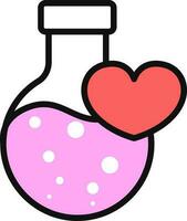 Flat style love potion icon in red and pink color. vector