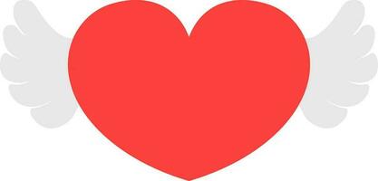 Flat style love angel icon red and white color. vector