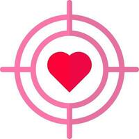 Heart or love target icon in pink and red color. vector
