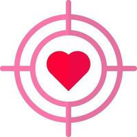 Heart or love target icon in pink and red color. vector