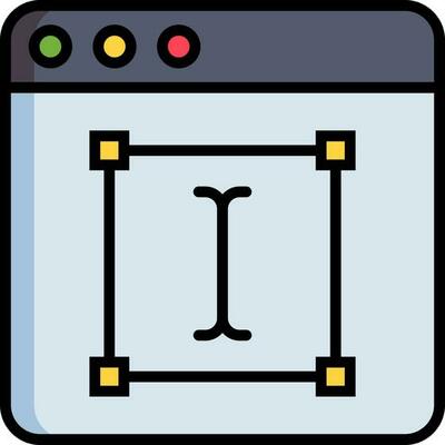 Flat style Screenshot or Typing web page icon.