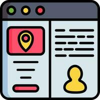 Flat style Location Tracking website icon or symbol. vector