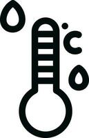 Isolated thermometer icon in line art. vector