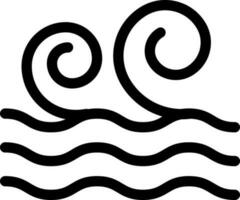 Illustration of wave icon in line art. vector