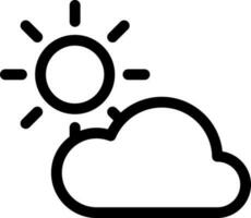 Partially cloudy icon in line art. vector