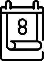 Calendar icon in black line art. vector