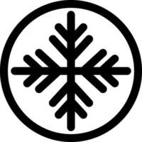 Snowflake icon in thin line art. vector