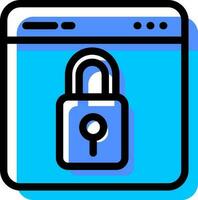 Vector illustration of Cyber Security or web page lock icon.