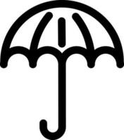 Isolated umbrella icon in line art. vector