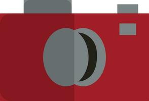Red and grey camera on white background. vector