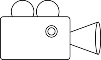 Illustration of a video camera in black line art. vector