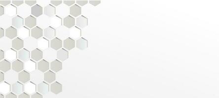 abstract white background with hexagonal copy space vector