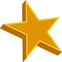 Illustration of 3D yellow star. vector