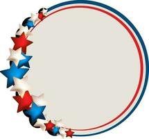 Circular Frame with glossy stars. vector