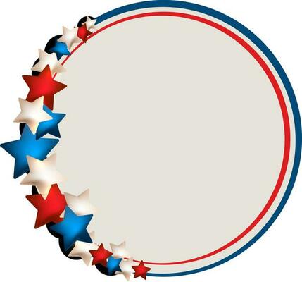 Circular Frame with glossy stars.