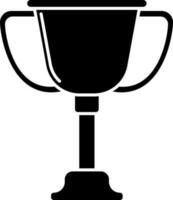 Black trophy cup award icon on white background. vector