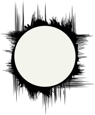 Illustration of circle in Black and White color and flat style.