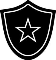 Winning shield icon in Black and White color. vector