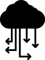 ilustración de negro nube informatica icono. vector